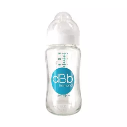 BIBERON EN VERRE L.O 240ML TETINE SILICONE 0-4MOIS