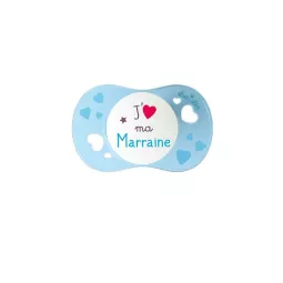 LUC ET LEA  SUCETTE 6/18MOIS ANNEAU JAIME MA MARRAINE 3772