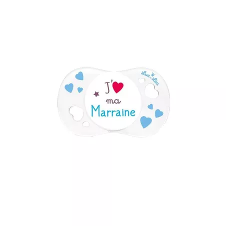 LUC ET LEA  SUCETTE  0/6MOIS ANNEAU JAIME MA MARRAINE 3642