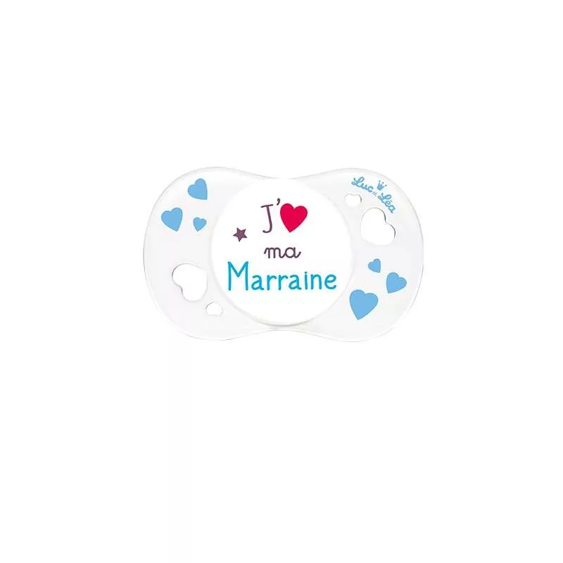 LUC ET LEA  SUCETTE  0/6MOIS ANNEAU JAIME MA MARRAINE 3642