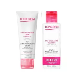 Topicreme Ultra-Hydratante crème riche 40ml + eau nettoyante 100ml offert